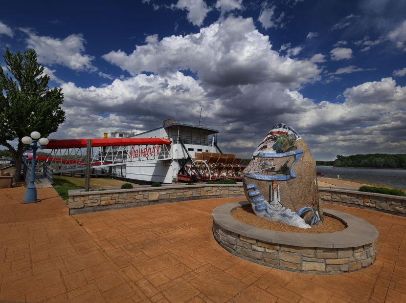 Freedom Rock and the Clinton riverfront